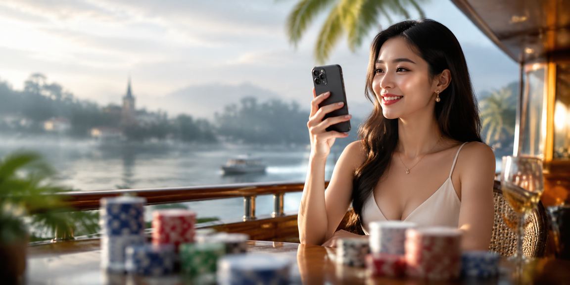 Người dùng Đà Lạt xem kèo thể thao trên điện thoại bên tách cà phê buổi tối